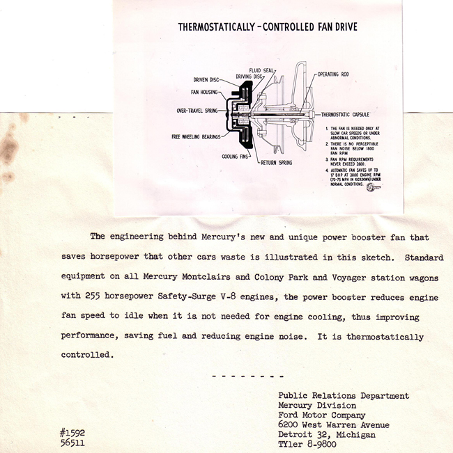 Mercury thermostatically controlled fan