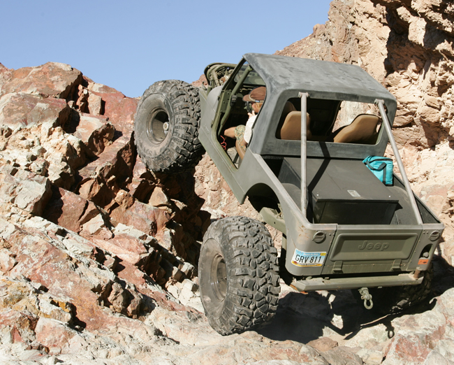 Freiburger's Jeep with 44-inch Pit Bulls