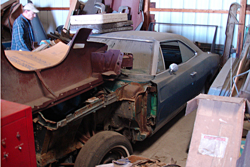 Charger Daytona in a barn