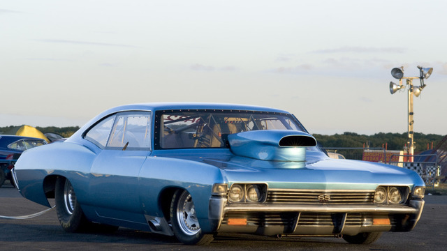 1968 Impala drag car launch