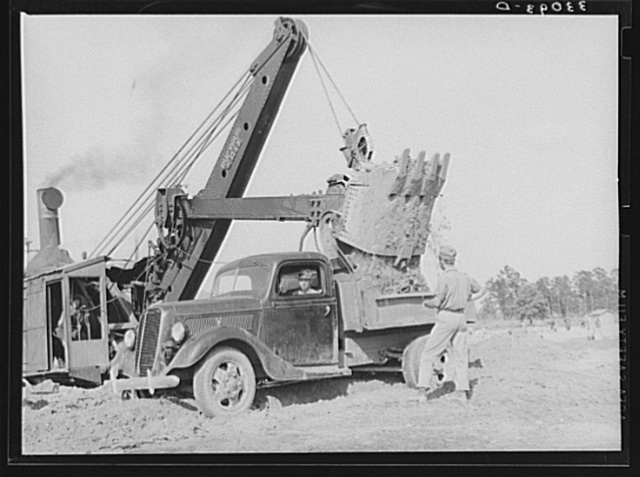 Steam shovel working