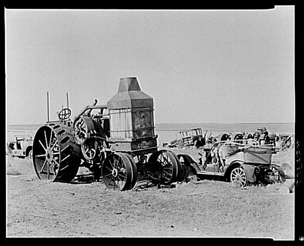 Rumley Oil Pull tractor at junkyard