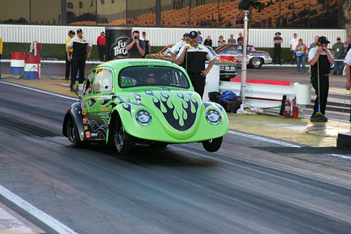 NHRA Winternationals Wheelstanding Stock and Super Stock Doorslammers .