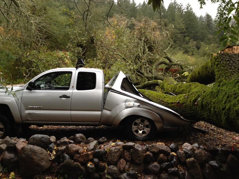 a wrecked toyota truck #7