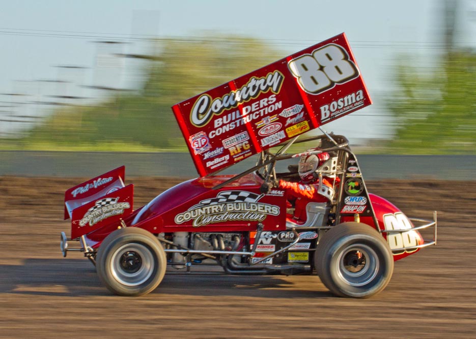 World Of Outlaws Action From The Stockton Dirt Track.