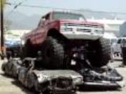 Killer Truck Video: A Pair of Hellacious Chevys Crushing Cars