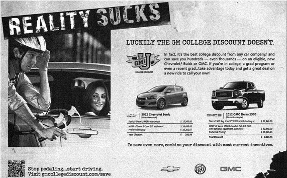 GM Says bikes suck ad