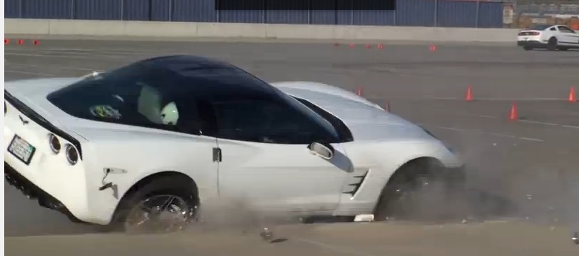 Autocross Wreckage: A Corvette Spins Off Course and Into a Big Impact