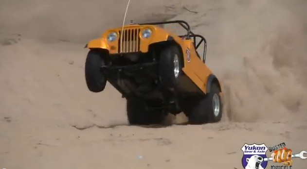 Obscene Horsepower: Watch A Blown Small Block Sand Drag Jeep Pull Massive Dune Wheelies