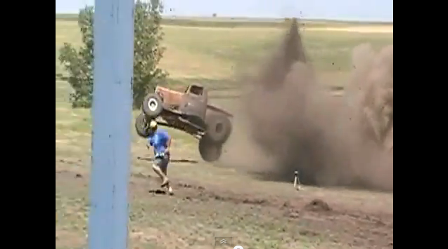 Watch An Ultra High Horsepower Mud Truck Get Absolutely Destroyed In A High Speed Crash