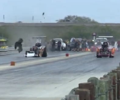 Video: A Rear Tire Explodes During A Fuel Altered Run and The Driver Saves The Car!