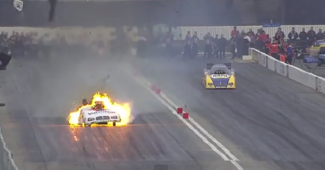 Video: Watch Jack Beckman’s Nuclear Funny Car Explosion From the NHRA Finals in Pomona!