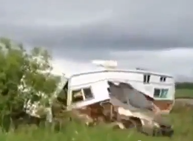 Video: Car Jumps Through Travel Trailer At Speed. Makes It And Drives Away!