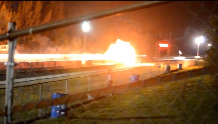 Flaming Wreckage Video: A Relatively Low Speed Drag Racing Crash Results In A Melted Mustang! (Driver OK)