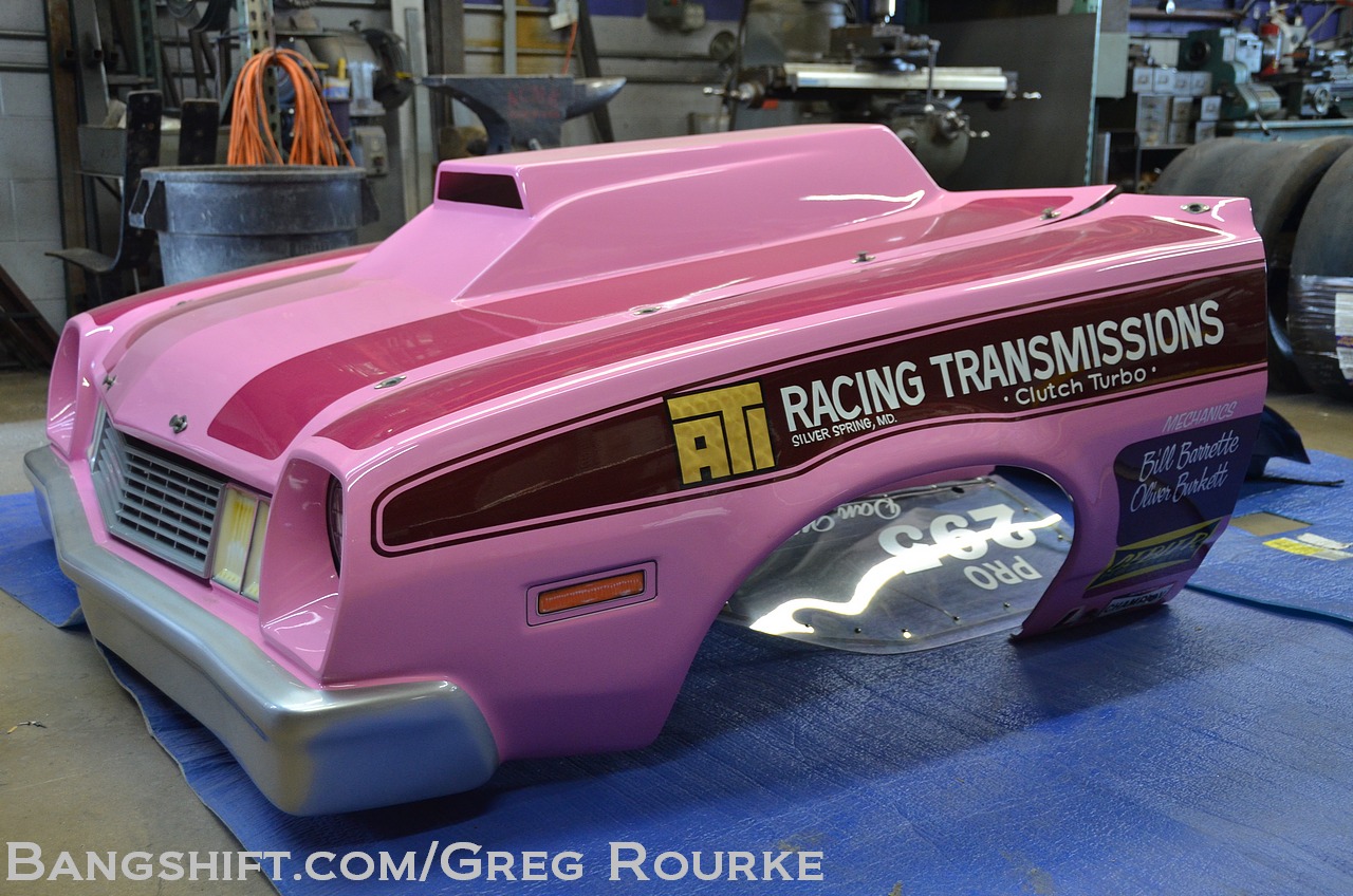 Gallery: Nostalgia Pro Stock Builds At High Speed Welding – Bunny Burkett Pink Pinto!