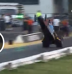 Video Insanity: A Top Dragster Blowover Wheelstand You Will Have To See To Believe