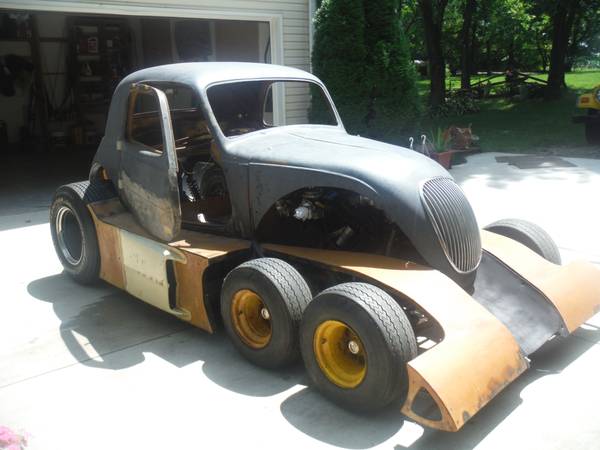 Six Wheel 1946 Fiat Found On Craigslist – Jag Motor, Two Model A Front Axles, One Million Questions