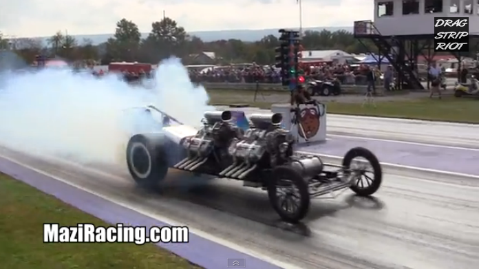 Watch Ken Kull’s Twin Blown Hemi Powered Front Engine Dragster Kill Tires At Beaver Springs Dragway