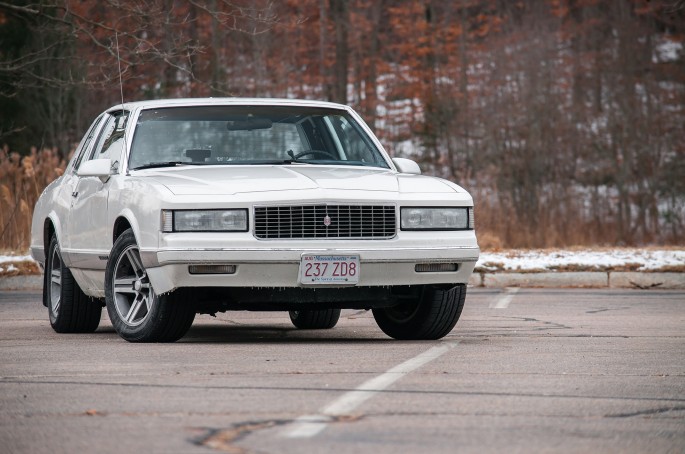 Here's the car back on all four wheels. The tires are a set of 245/50R-16 Falken all-seasons and will be swapped out soon for 15" wheels and snow tires.