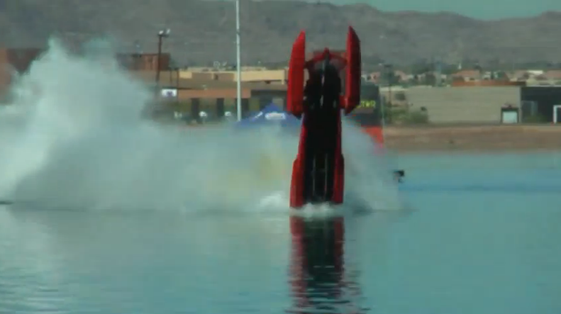 Watch A Top Fuel Hydroplane Power “Wheelie” Over Backwards At The Hit!