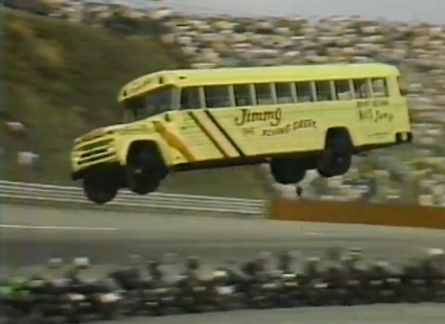 Video Re-Run: An Epic Bus Jump From 1980 – Flying Chevy Buses, Endangered Motorcycles, and ‘Staches