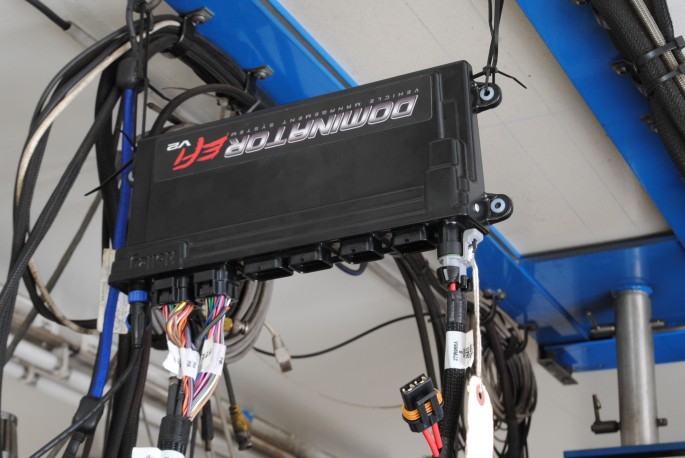 The switch to the injected motor included installation of the Dominator EFI management system.