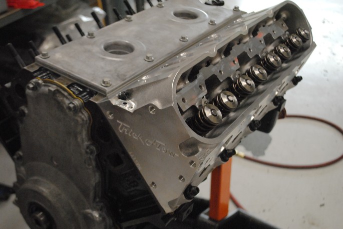 The Gen X 225 heads were secured to the awaiting short block with a set of ARP head studs and Fel Pro MLS head gaskets.