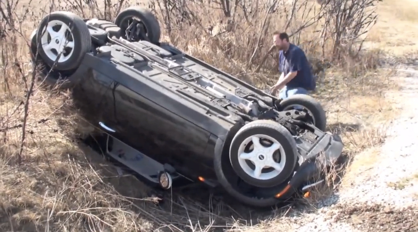 Funny Video: Watch A Pair Of Canadian Rednecks Flip a Mini Into A Ditch!