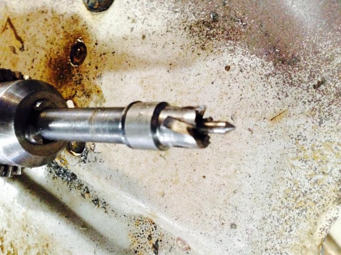 This Roto-Broach tool was a big part of the floor removal operation. After center punching the spot welds, Kevin used this guy to drill them out. How did he do?