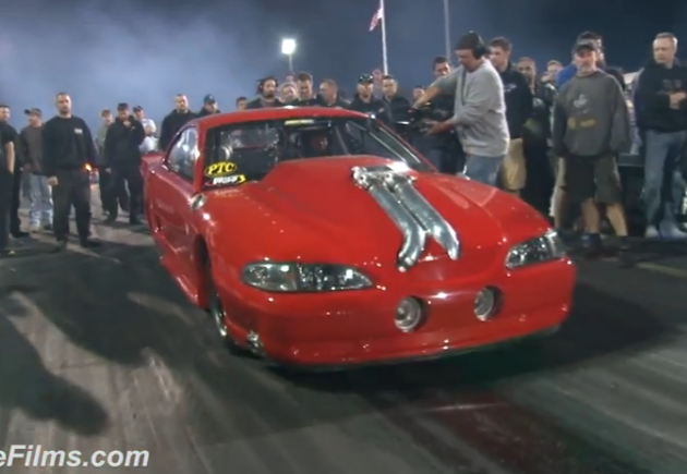 Watch Kevin Mullins 4.11 Run  On 315 Drag Radials! 4,000hp Twin Turbo Hemi!