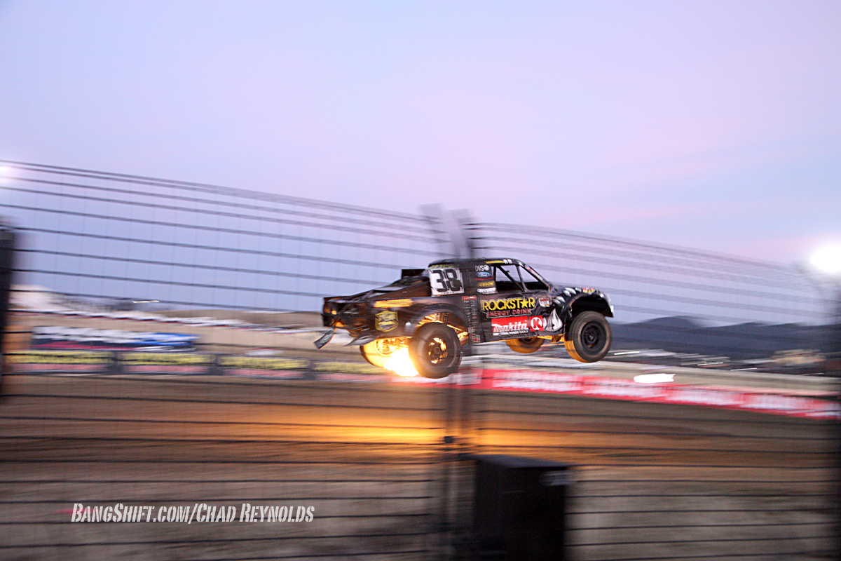 High Flying, Dirt Throwing, Lucas Oil Off Road Racing Series Trucks In Action From Elsinore