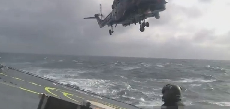 This Video Of A Helicopter Landing On A Heaving Ship In The Ocean Is Amazing – Incredible Skill