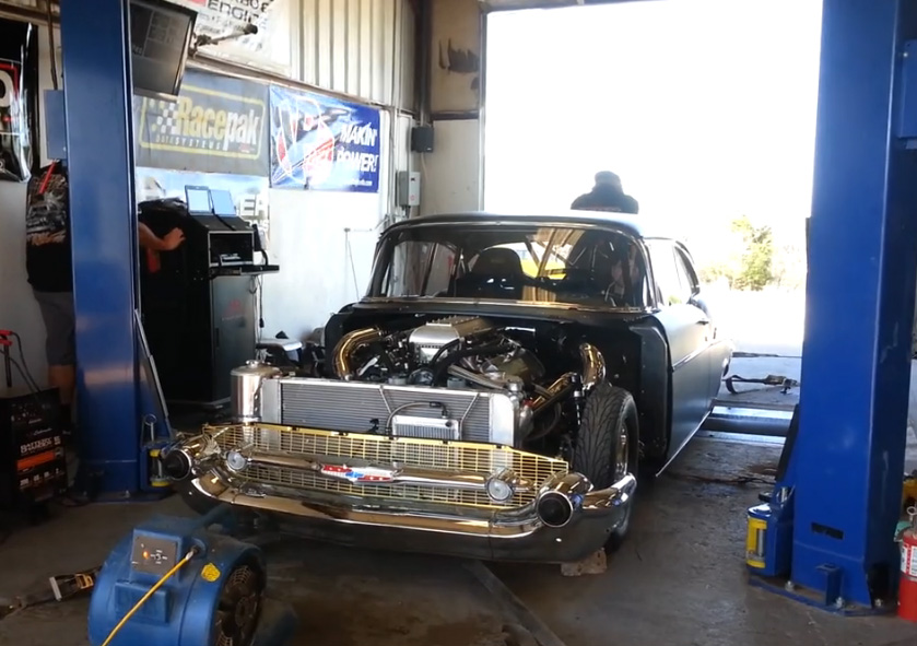 Watch Jeff Lutz’s New ’57 “Evil Twin” Chevy Make 2,140hp At The Tires On The Dyno! Nasty Stuff –