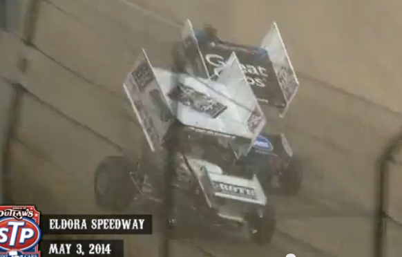 World Of Outlaws Highlight Video From Eldora Speedway, Three Wide On Dirt!