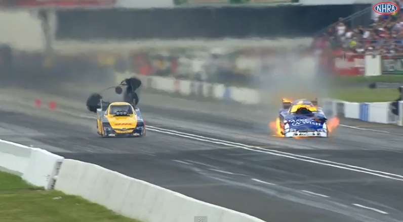 Tommy Johnson Jr Suffers A Boomer Of A Funny Car Explosion At Englishtown