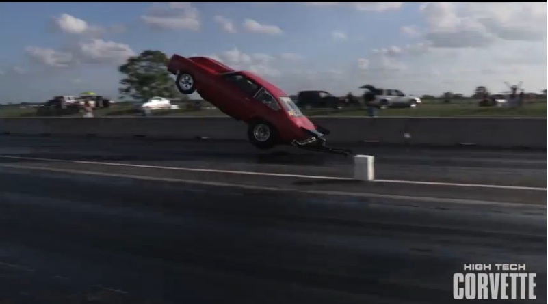 Watch This Vega Get All Four Wheels WAY Off The Ground At The Drag Strip