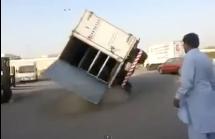 Check Out These Guys Flipping A Truck With Nothing More Than A Push. Crazy!