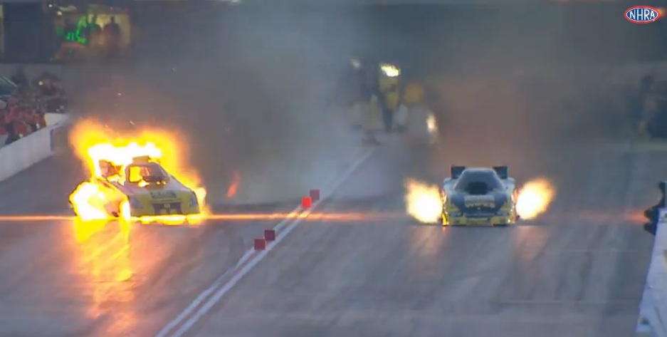 Watch Funny Car Veteran Bob Bode Handle A Massive, Flaming Explosion Like A Boss – Hot Night In Chicago