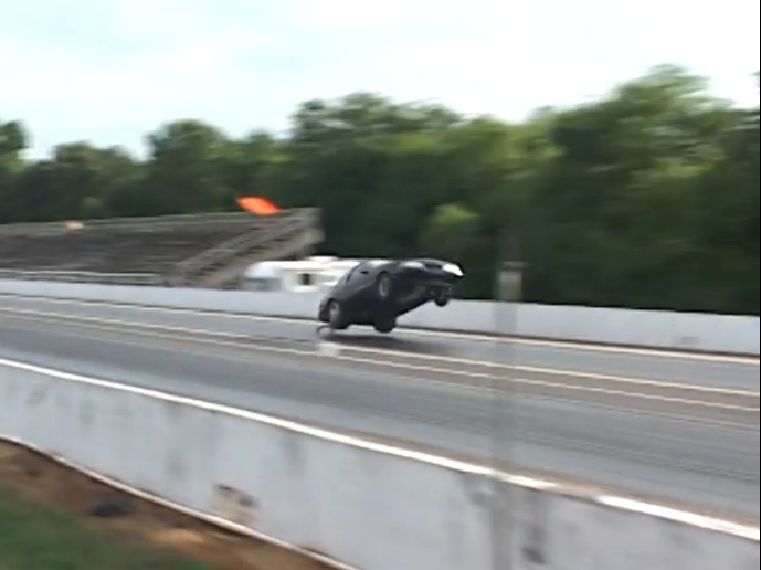 Best Of 2014: Watch A Gnarly Turbocharged Ford Mustang Literally Take Flight At Huntsville Dragway
