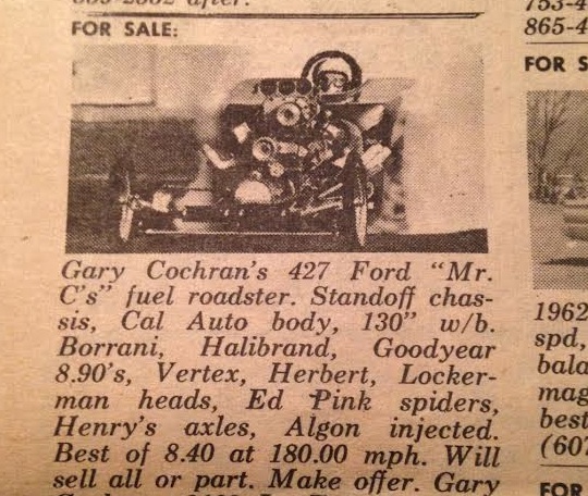 These 1960s Race Car Classified Ads From The Back Of National Dragster Will Make You Smile AND Cry – Awesome Stuff