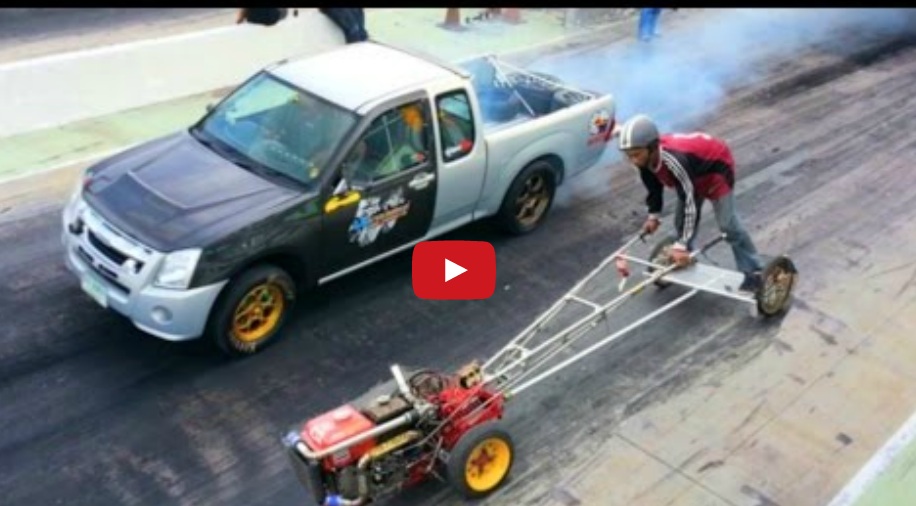 Watch A Blindingly Quick And Highly Modified Kubota Tractor Beat The Pants Off A Modified Diesel Pickup At The Strip In Thailand