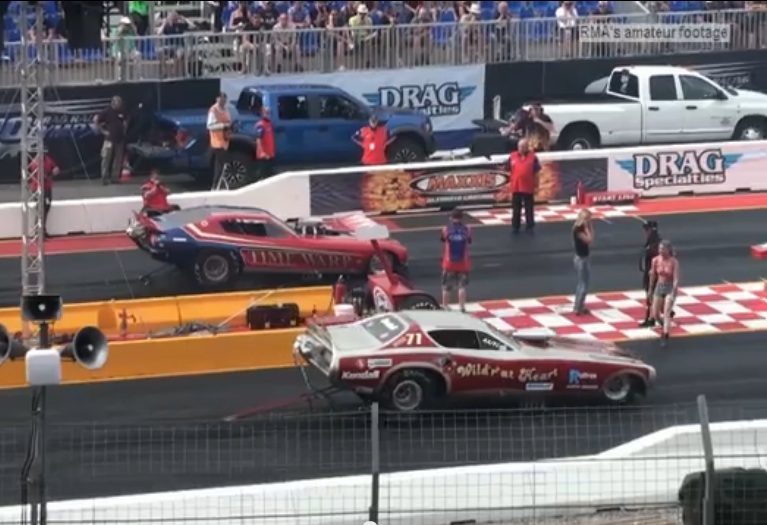 Watch A Pair Of Nitro Burning Nostalgia Funny Cars Rip Off Some Cool Dry Hops And Blast Down The Quarter Mile…At Hockenhiem