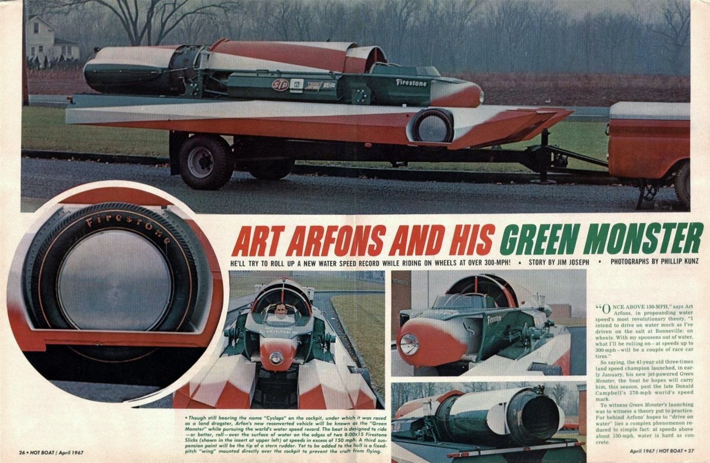 In 1967 Art Arfons Mounted A Jet Car On Sponsons (With Tires!) And Planned To Go 300 MPH On Water – He Didn’t