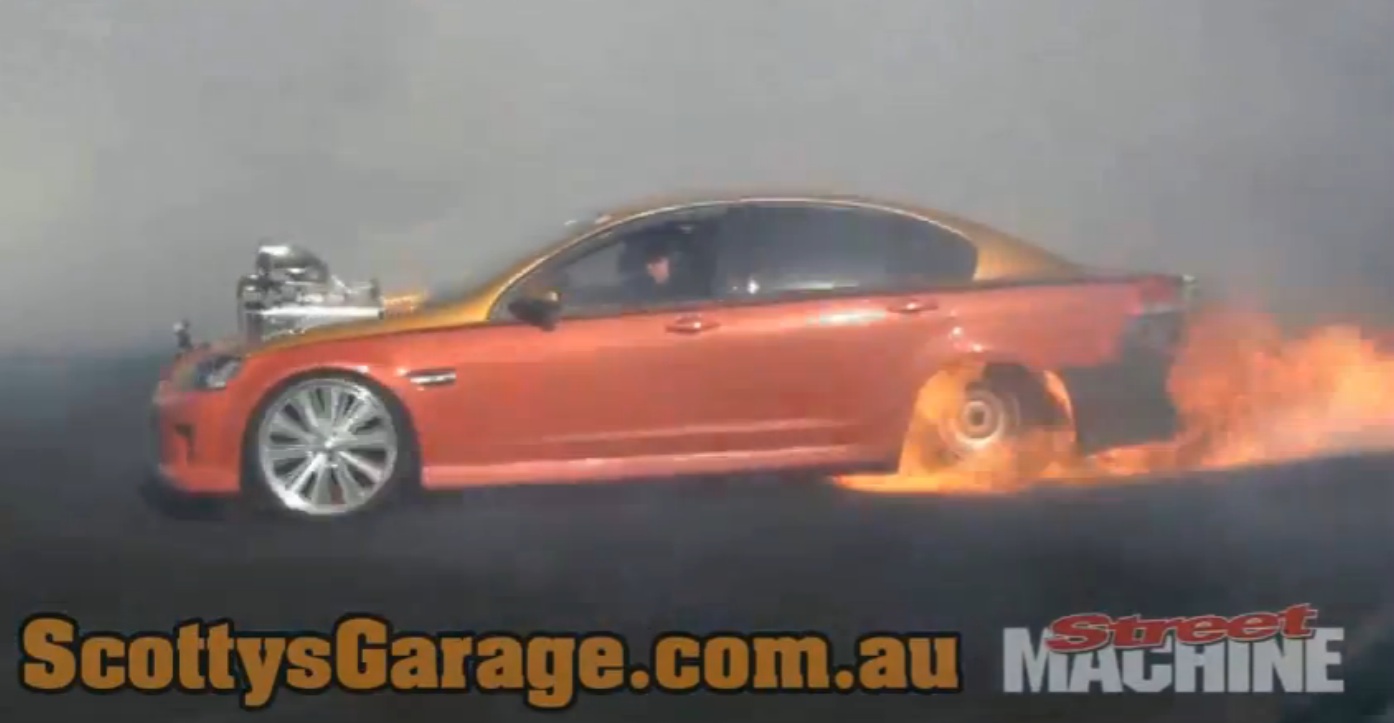 Watch One Of The Most Vicious And Awesome Flaming Aussie Burnout Performances Ever