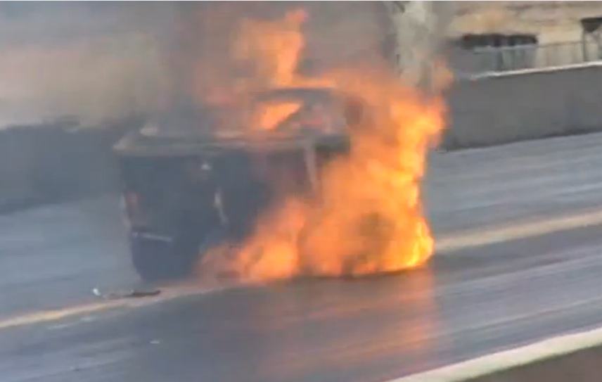 Watch This Mean Pontiac Firebird Erupt Into A Blazing Inferno After Smashing Both Walls At The Drags Strip – Stuck Throttle And Fire!