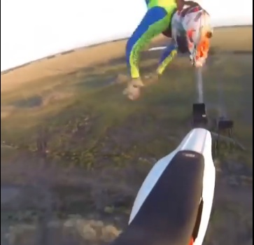 This Motorcyclist Misses A Seat Grab And It’s All Caught With His GoPro.