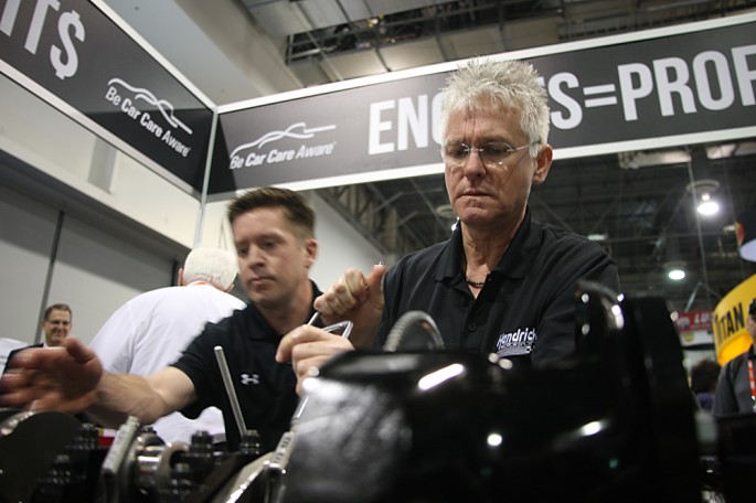 Hendrick Mahle Engine Assembly Demo SEMA 2014 016