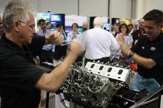 Hendrick Mahle Engine Assembly Demo SEMA 2014 023