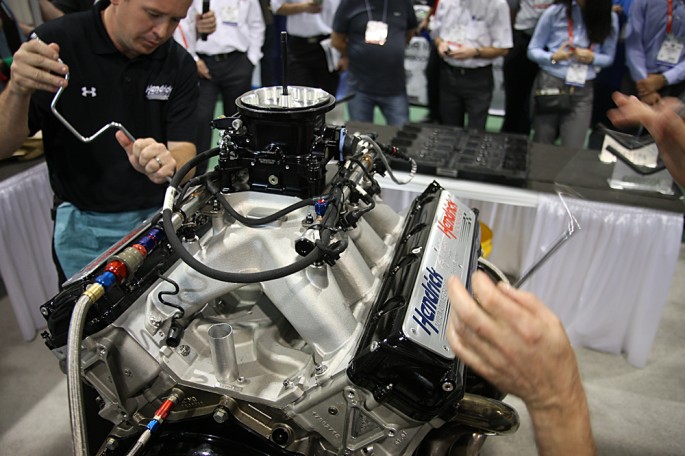 Hendrick Mahle Engine Assembly Demo SEMA 2014 026