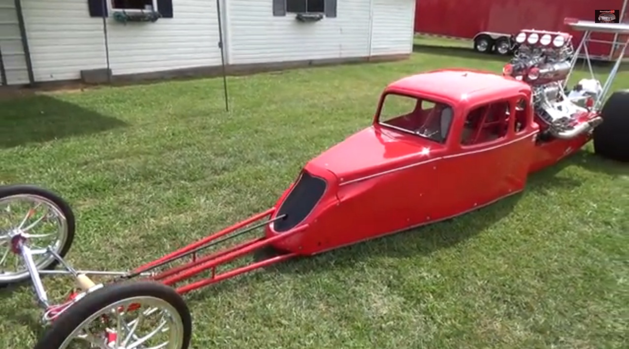 One Of Jeb Allen’s Old Top Fuel Cars Has Been Turned Into A Legends Bodied, Triple Blown Freak Show